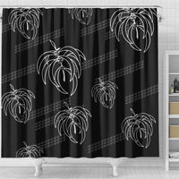 Aloha Hawaii Acacia Koa Leaves Shower Curtain Black Kakau Tribal Pattern LT05 - Polynesian Pride
