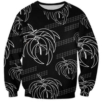 Aloha Hawaii Acacia Koa Leaves Sweatshirt Black Kakau Tribal Pattern LT05 Unisex Black - Polynesian Pride