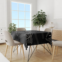 Aloha Hawaii Acacia Koa Leaves Tablecloth Black Kakau Tribal Pattern LT05 - Polynesian Pride
