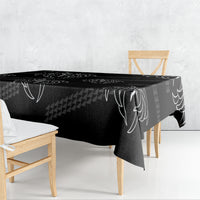 Aloha Hawaii Acacia Koa Leaves Tablecloth Black Kakau Tribal Pattern LT05 - Polynesian Pride