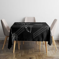 Aloha Hawaii Acacia Koa Leaves Tablecloth Black Kakau Tribal Pattern LT05 - Polynesian Pride