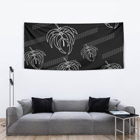 Aloha Hawaii Acacia Koa Leaves Tapestry Black Kakau Tribal Pattern LT05 - Polynesian Pride