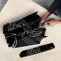 Aloha Hawaii Acacia Koa Leaves Umbrella Black Kakau Tribal Pattern LT05 - Polynesian Pride