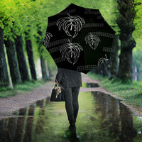 Aloha Hawaii Acacia Koa Leaves Umbrella Black Kakau Tribal Pattern LT05 - Polynesian Pride