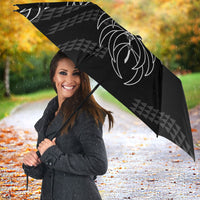 Aloha Hawaii Acacia Koa Leaves Umbrella Black Kakau Tribal Pattern LT05 - Polynesian Pride