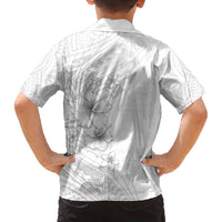 Lotu Tamaiti Samoa Family Matching Puletasi and Hawaiian Shirt White Sunday Polynesian Tribal Pattern Elegant Style