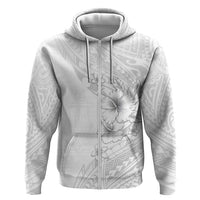 Lotu Tamaiti Samoa Hoodie White Sunday Polynesian Tribal Pattern Elegant Style LT05 Zip Hoodie White - Polynesian Pride