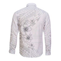 Lotu Tamaiti Samoa Long Sleeve Button Shirt White Sunday Polynesian Tribal Pattern Elegant Style LT05 - Polynesian Pride