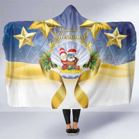 Niue Christmas Hooded Blanket Seashell Santa Beach Vibes - Polynesian Pride