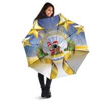 Niue Christmas Umbrella Seashell Santa Beach Vibes - Polynesian Pride