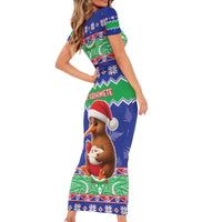 New Zealand Christmas Family Matching Short Sleeve Bodycon Dress and Hawaiian Shirt Have Yourself A Kiwi-tastic Christmas - Polynesian Pride