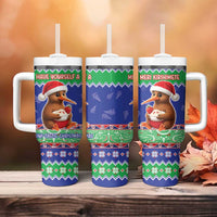 New Zealand Christmas Tumbler With Handle Have Yourself A Kiwi-tastic Christmas - Polynesian Pride