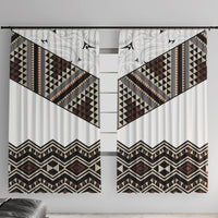 New Zealand Aotearoa Window Curtain Taniko Art Simple Style LT05 With Hooks Brown - Polynesian Pride