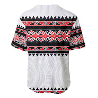 New Zealand Aotearoa Baseball Jersey With Kowhaiwhai Pattern Red Version LT05 - Polynesian Pride