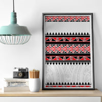 New Zealand Aotearoa Canvas Wall Art With Kowhaiwhai Pattern Red Version LT05 - Polynesian Pride