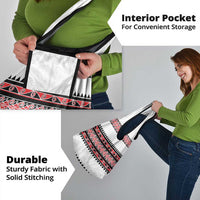 New Zealand Aotearoa Grocery Bag With Kowhaiwhai Pattern Red Version