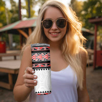 New Zealand Aotearoa Skinny Tumbler With Kowhaiwhai Pattern Red Version LT05 - Polynesian Pride