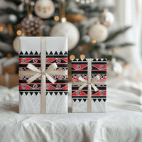 New Zealand Aotearoa Wrapping Paper With Kowhaiwhai Pattern Red Version - Polynesian Pride