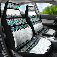 New Zealand Aotearoa Car Seat Cover With Paua Shell Kowhaiwhai Pattern LT05 - Polynesian Pride