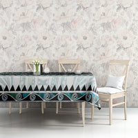 New Zealand Aotearoa Tablecloth With Paua Shell Kowhaiwhai Pattern LT05 - Polynesian Pride
