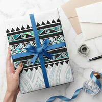 New Zealand Aotearoa Wrapping Paper With Paua Shell Kowhaiwhai Pattern - Polynesian Pride