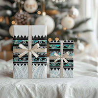 New Zealand Aotearoa Wrapping Paper With Paua Shell Kowhaiwhai Pattern - Polynesian Pride