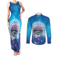 New Zealand Matapouri Beach Landscape Couples Matching Tank Maxi Dress and Long Sleeve Button Shirt LT05 Blue - Polynesian Pride