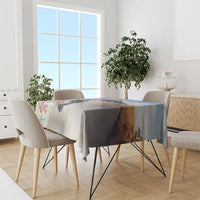 New Zealand Mount Taranaki Landscape Tablecloth Kokako Bird Polynesian Style