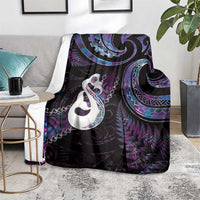 New Zealand Aotearoa Blanket Maori Manaia Paua Shell Glitter Purple