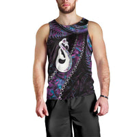 New Zealand Aotearoa Men Tank Top Maori Manaia Paua Shell Glitter Purple
