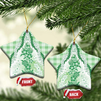 Aloha Hawaii Palaka Ceramic Ornament Green Plumeria Lei - Polynesian Pride