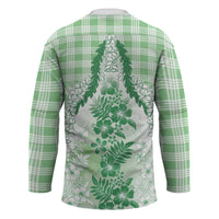 Aloha Hawaii Palaka Hockey Jersey Green Plumeria Lei LT05 - Polynesian Pride