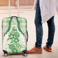 Aloha Hawaii Palaka Luggage Cover Green Plumeria Lei - Polynesian Pride
