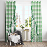 Aloha Hawaii Palaka Window Curtain Green Plumeria Lei - Polynesian Pride