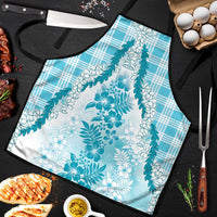 Aloha Hawaii Palaka Apron Blue Plumeria Lei - Polynesian Pride