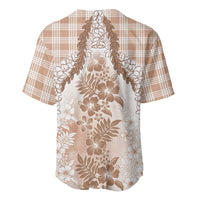 Aloha Hawaii Palaka Baseball Jersey Beige Plumeria Lei - Polynesian Pride