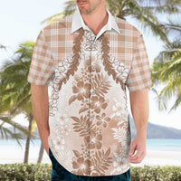 Aloha Hawaii Palaka Hawaiian Shirt Beige Plumeria Lei LT05 - Polynesian Pride