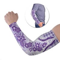 Aloha Hawaii Palaka Arm Sleeves Purple Plumeria Lei LT05 Set of 2 Purple - Polynesian Pride