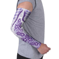 Aloha Hawaii Palaka Arm Sleeves Purple Plumeria Lei LT05 - Polynesian Pride