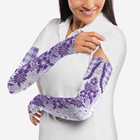 Aloha Hawaii Palaka Arm Sleeves Purple Plumeria Lei LT05 - Polynesian Pride