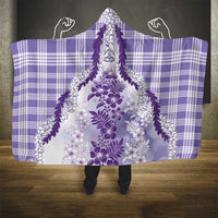 Aloha Hawaii Palaka Hooded Blanket Purple Plumeria Lei LT05 - Polynesian Pride