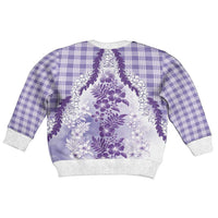 Aloha Hawaii Palaka Kid Ugly Christmas Sweater Purple Plumeria Lei - Polynesian Pride