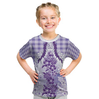 Aloha Hawaii Palaka Kid T Shirt Purple Plumeria Lei LT05 Purple - Polynesian Pride