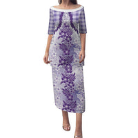 Aloha Hawaii Palaka Puletasi Purple Plumeria Lei - Polynesian Pride