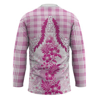 Aloha Hawaii Palaka Hockey Jersey Pink Plumeria Lei LT05 - Polynesian Pride