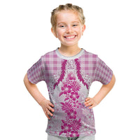 Aloha Hawaii Palaka Kid T Shirt Pink Plumeria Lei LT05 Pink - Polynesian Pride