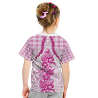 Aloha Hawaii Palaka Kid T Shirt Pink Plumeria Lei LT05 - Polynesian Pride