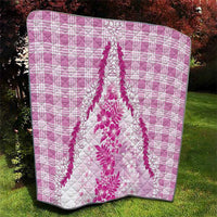 Aloha Hawaii Palaka Quilt Pink Plumeria Lei - Polynesian Pride