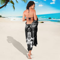 New Zealand Maori Taiaha Sarong Tiki Warrior Black LT05 - Polynesian Pride
