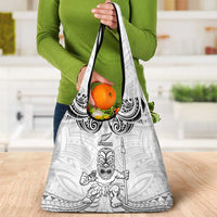 New Zealand Maori Taiaha Grocery Bag Tiki Warrior White